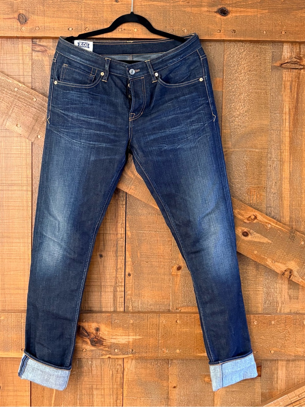 koi Men’s Dark Blue Slim Straight Jeans